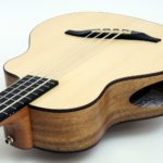 akustik bass ukulele fanned frets faecherbuende multiscale zargenschallloch tonabnehmer indische walnuss