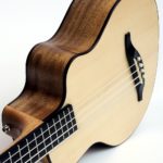 akustik bass ukulele fanned frets faecherbuende multiscale zargenschallloch tonabnehmer indische walnuss