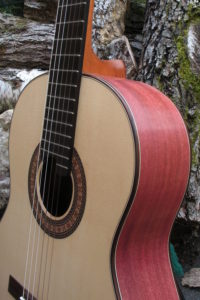 Klassische Gitarre Boden und Zargen aus Veilchenholz