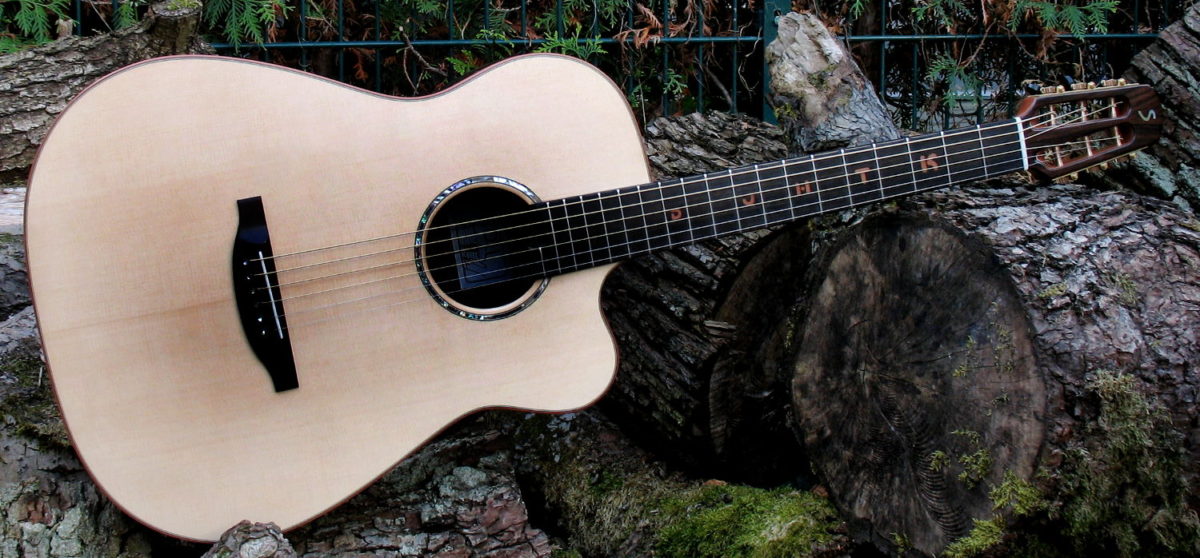 Gitarrenbau Christian Stoll: Stahlsaitengitarre Ambition Fingerstyle Cutaway mit Griffbrett-Inlays