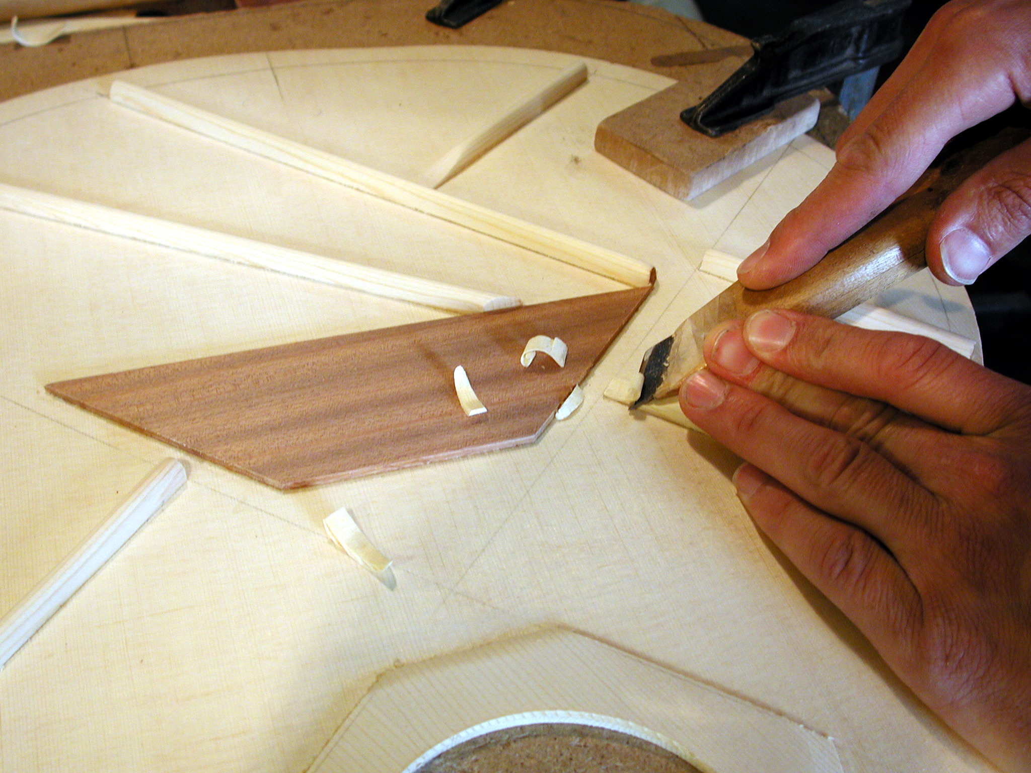 Bracing: The bracing is being carved.