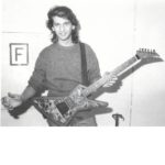 1985 Musikmesse Frankfurt: Christian Stoll presents a custom-made guitar with comics "inlay".