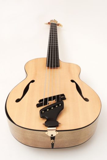 archtop acoustic bass bevel fanned frets side soundhole