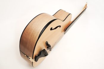 archtop acoustic bass bevel fanned frets side soundhole