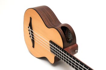 acoustic bass ukulele fanned frets multi scale side sound port pickup