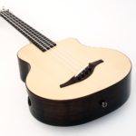acoustic bass ukulele fanned frets multiscale side sound hole pickup rosewood