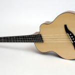 acoustic bass ukulele fanned frets multiscale side sound hole pickup indian walnut