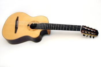 8-string Classical Guitar Cutaway Fanned Frets Pickup