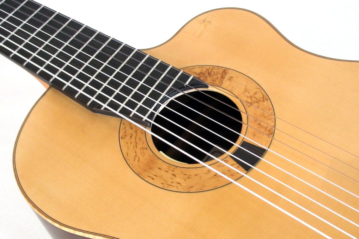 8string Classical Guitar with Cutaway, Fanned Frets and Pickup Stoll