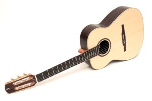 crossover guitar with large body size (steel string) and sophisticated bracing Classic Crossover nylon string guitar large body