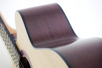 Mini jumbo purple heart amaranth violet wood multi scale fanned frets cutaway