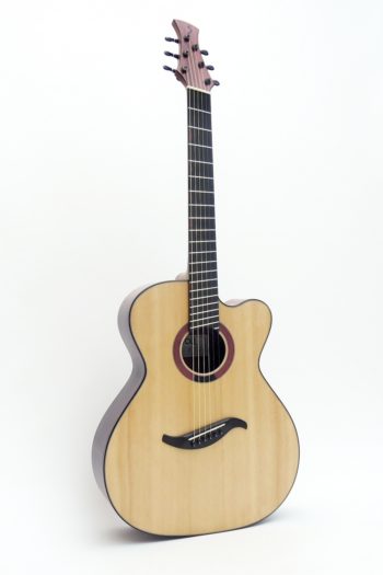 Mini jumbo purple heart amaranth violet wood multi scale fanned frets cutaway