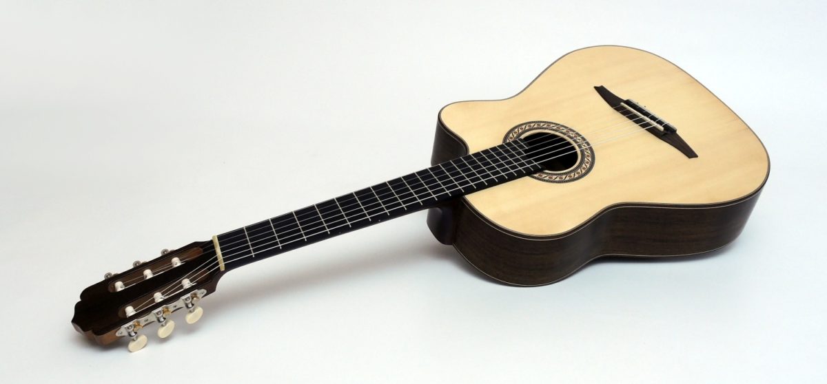 crossover nylon string guitar Alegra Laurel with fanfrets