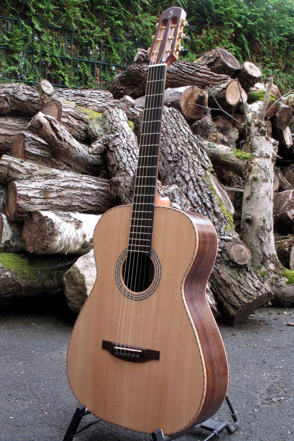 Steel String Fingerstyle Guitar With Scale 63 American Walnut Body, Sinker Wood Top Stoll Guitars