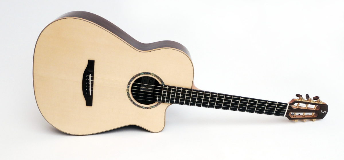 steel string fingerstyle guitar cutaway